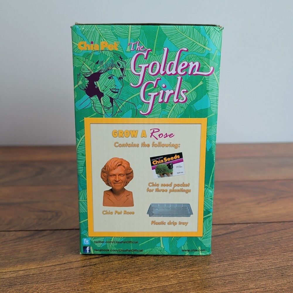 Chia Pet The Golden Girls Rose Head Decorative Pottery Planter - Picture 4 of 5